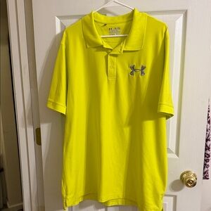 Under Armour mens Neon Yellow Polo